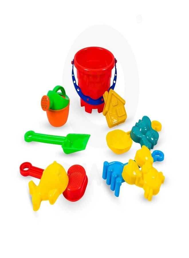 Quasar Beach Castle Water Tools Toys Sand Game Kids Beach Toys, Sand Toys for Kids Beach Toy Bucket, Sand Garden Pretend Play Set Best Gift Your Children (10 Pcs Beach Set) - Image 2